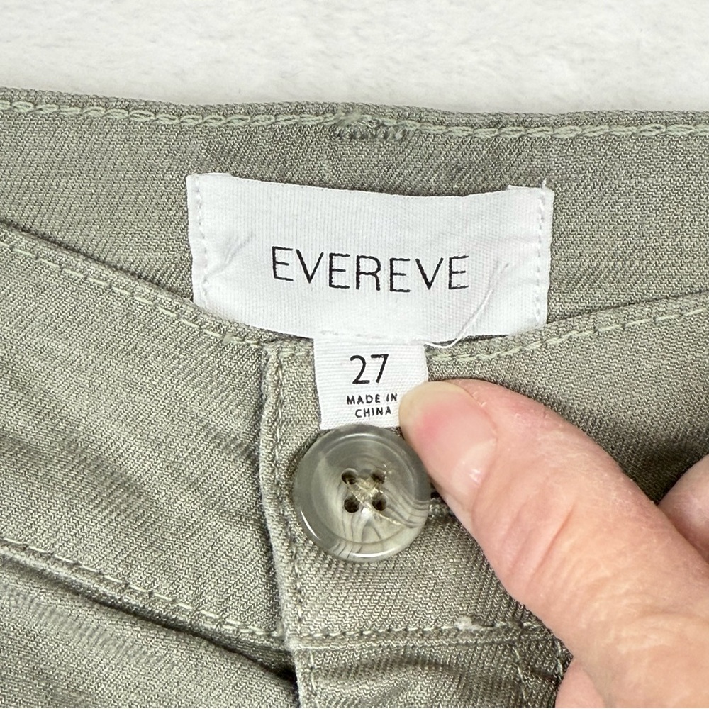 EVEREVE Joelle Wide Leg Pant Size 27 Linen/Lyocell Light Olive - Picture 9 of 16